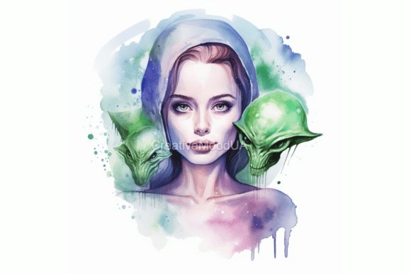 Download Aliens. Watercolor. PNG - Premium Resources