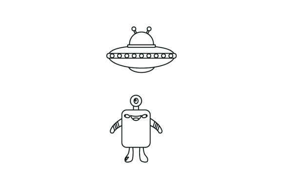 Download Flat Illustration Space Aliens Colorles - Aliens Collection